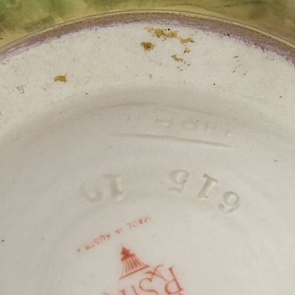 Turn Teplitz Bohemia Vase Ivory Floral Porcelain Amphora Elegant Art Nouveau 9" - Picture 16 of 16